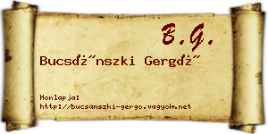 Bucsánszki Gergő névjegykártya
