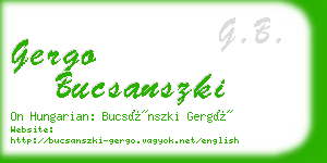 gergo bucsanszki business card